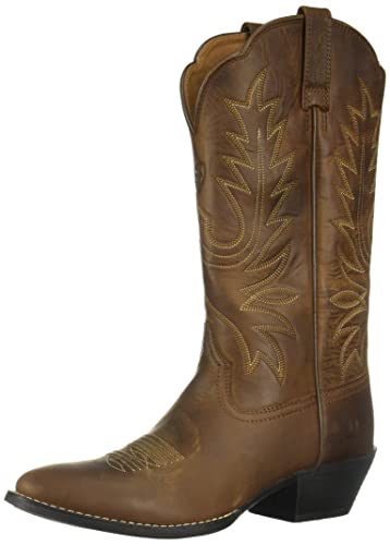 ARIAT womens Heritage Western R Toe Western Cowboy boots, Distressed Brown, 8.5 Wide US