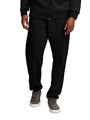 Fruit of the Loom mens Eversoft Fleece & Joggers (Regular Big Man) Sweatpants, Elastic Bottom - Black, Large US