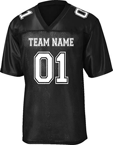 Custom Replica/Practice Football Jersey (Unisex, Youth/Adult) - Add Your Team, Name, and Number Black